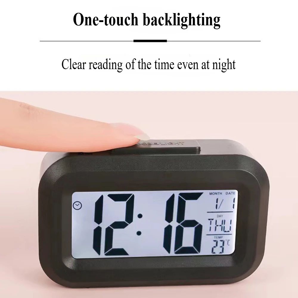 SmartGlow Digital Alarm Clock With Backlight Snooze Calendar And Temperature Display 4