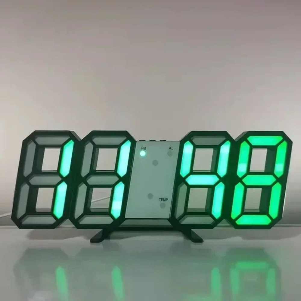SmartGlow 3D LED Digital Wall Clock With Alarm Temperature Display 10