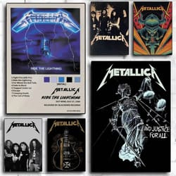 metallica wall poster vintage band wall sticker for music room decor