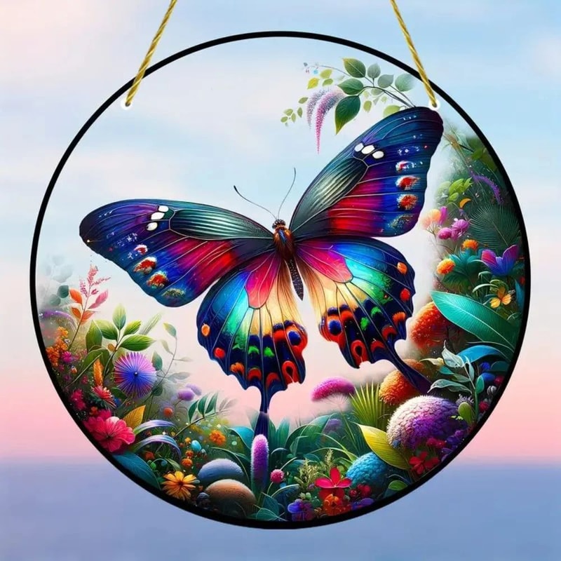 Butterfly Stained Glass Suncatcher Window Hanging Decor 2