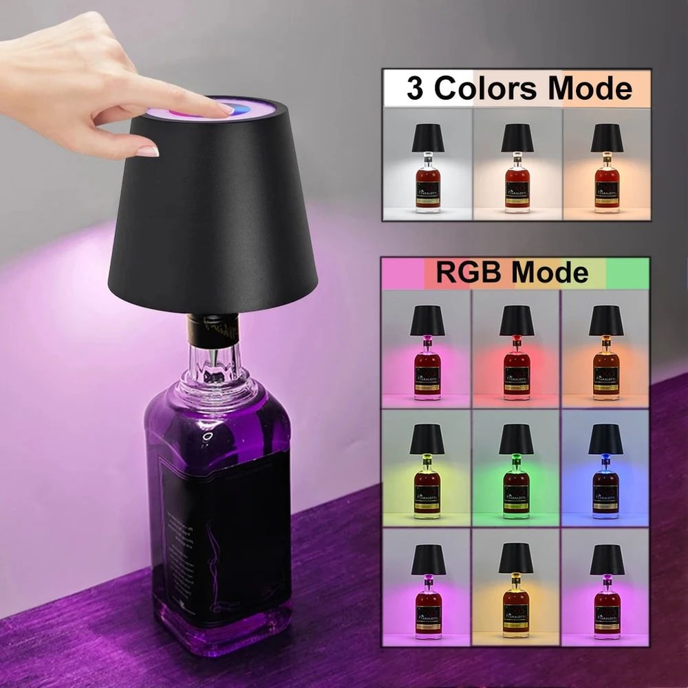 Rechargeable LED Bottle Lamp TouchControl Wireless Table Light For Wine Bottles Outdoor Decor 0