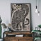 Vintage Japanese Tiger Cat Record Player Poster Retro Tiger Wall Art Canvas Print 0