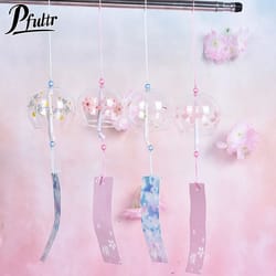 sakura glass wind chime – japanese wind bell for peaceful outdoor decor