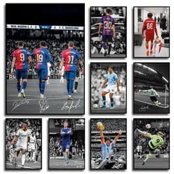 legendary soccer star canvas wall art poster for boys room and fan decor