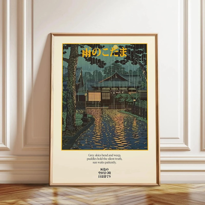 Tokyo Rainy Night Canvas Print Japanese Cityscape Wall Decor 9