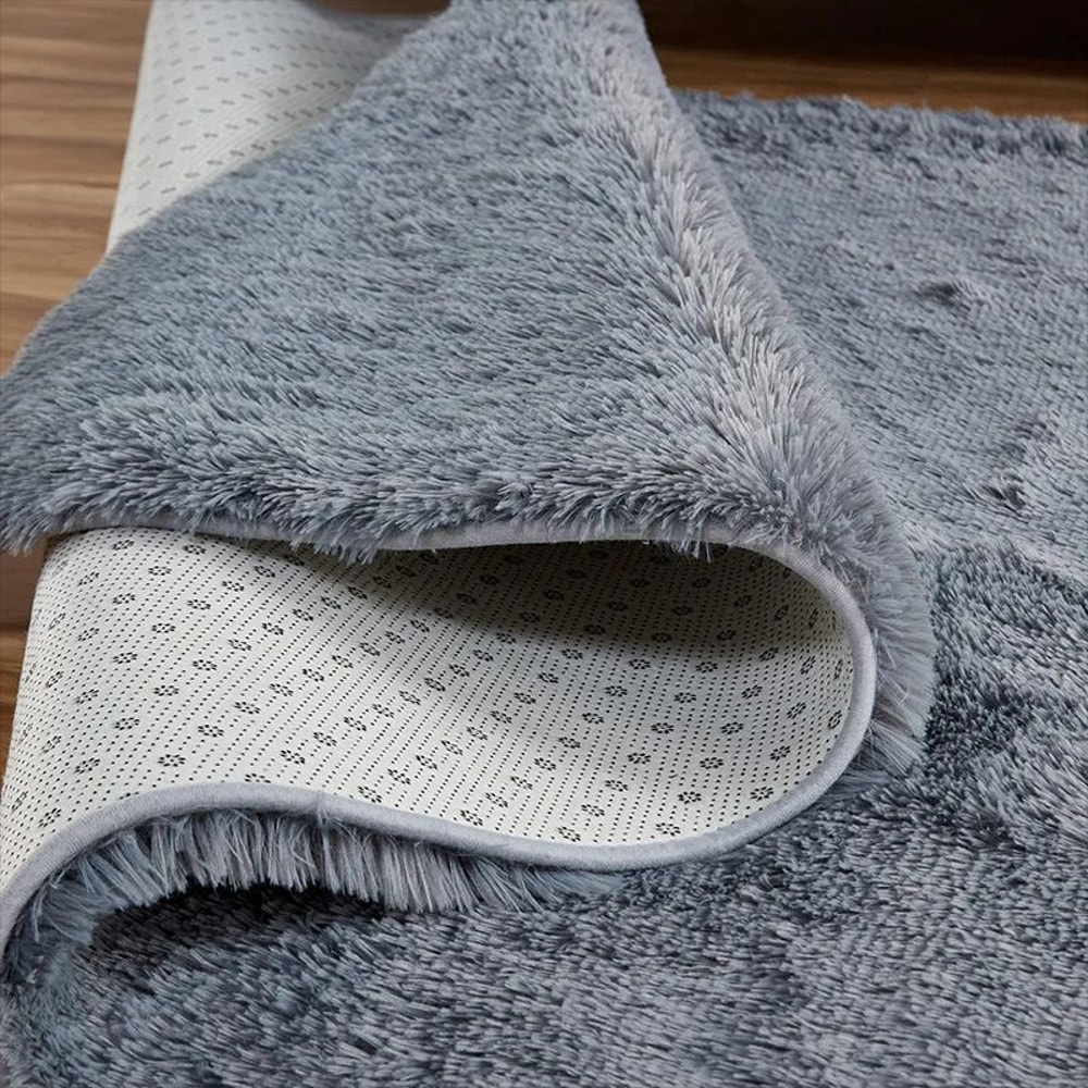 CloudSoft Gray Shag Rug For Bedroom Living Room Fluffy Area Rug With Non Slip Rug Backing 5