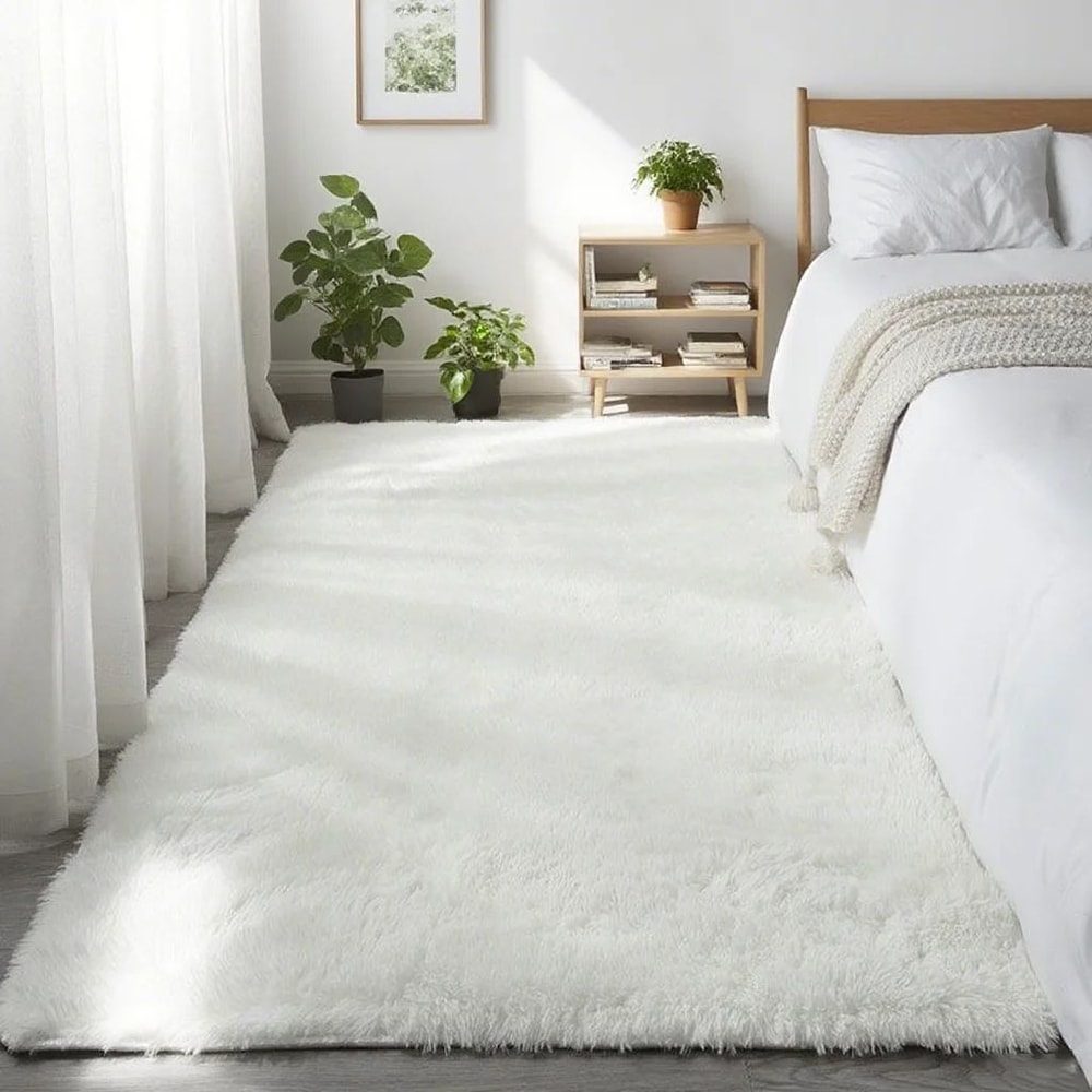 CloudSoft Gray Shag Rug For Bedroom Living Room Fluffy Area Rug With Non Slip Rug Backing 11