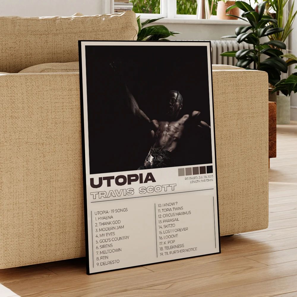 Travis Scott Album Cover Poster Set Canvas Wall Art For Modern Rap Music Decor 8