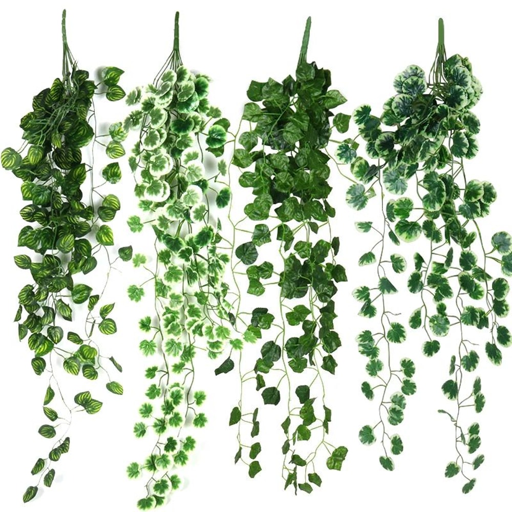 Lush Green Artificial Ivy Garland 90cm Realistic Fake Hanging Vine For Wall Wedding Home Decor 0