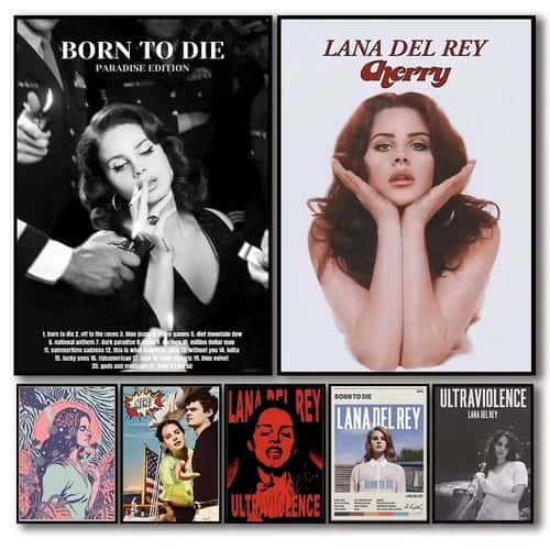 Lana Del Rey Canvas Wall Art Poster for Aesthetic Bedroom Decor