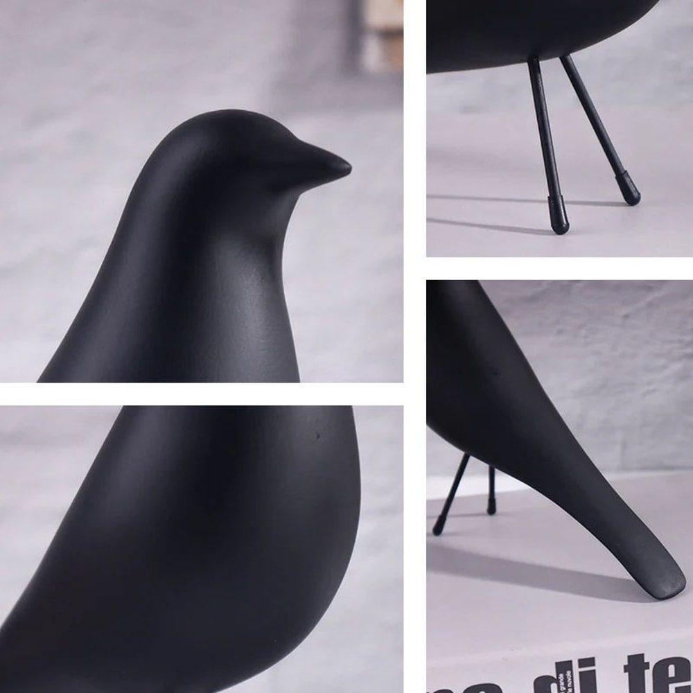 Nordic Minimalist Bird Sculpture Modern Resin Home Decor Accent For Living Room Office 2