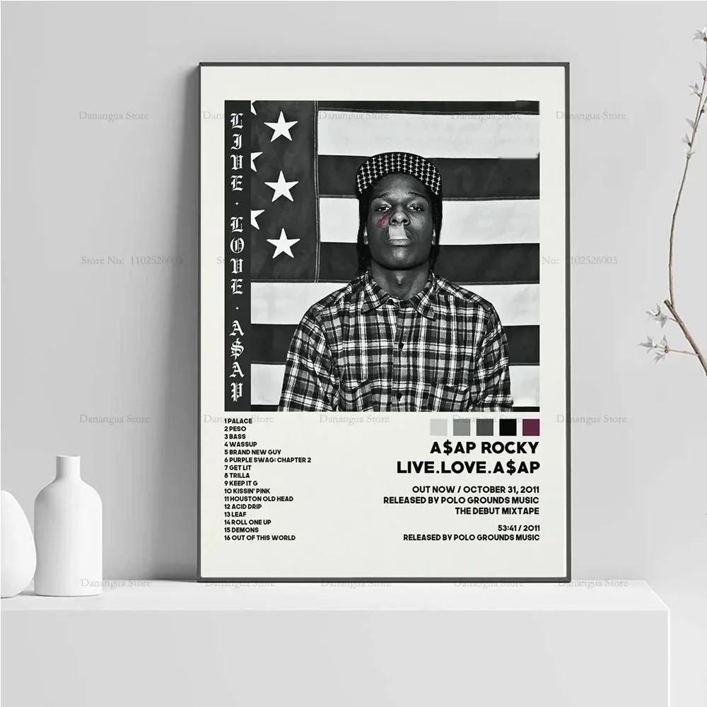 ASAP Rocky Testing Album Cover Print Music Wall Art For Rap Room Decor 2