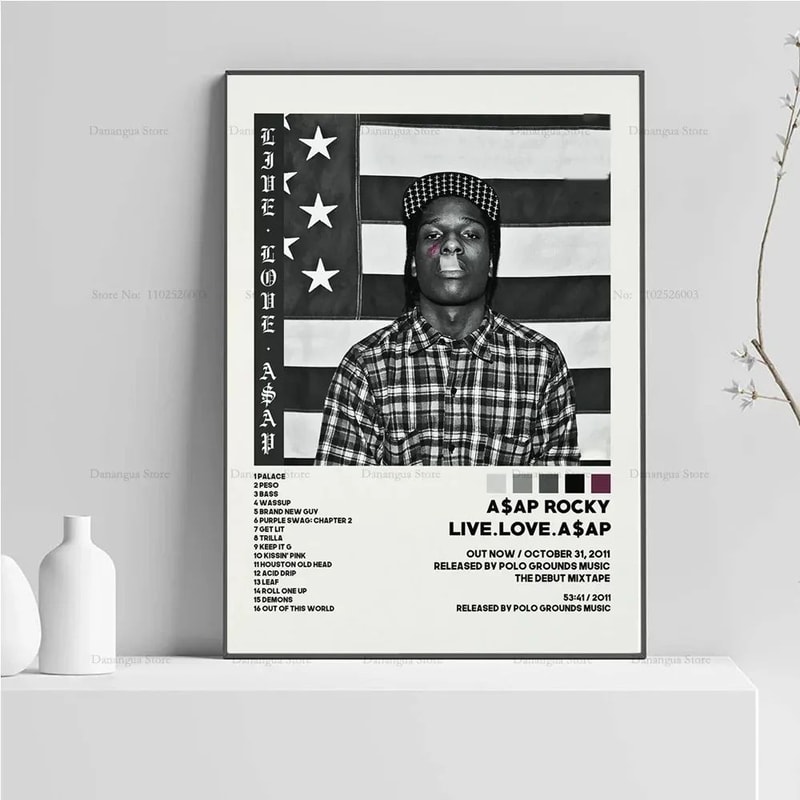 ASAP Rocky Testing Album Cover Print Music Wall Art For Rap Room Decor 2