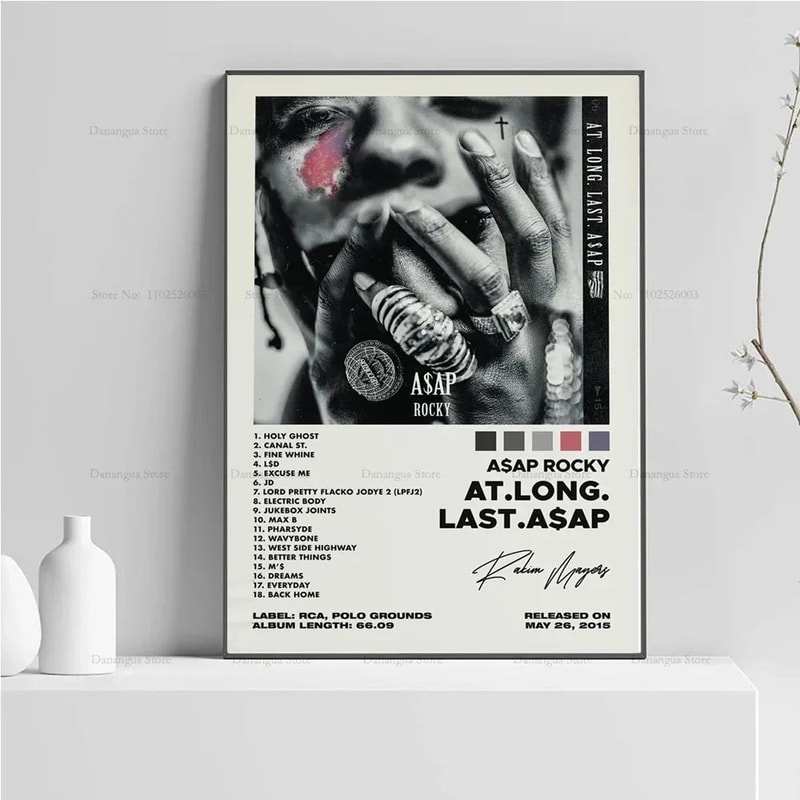 ASAP Rocky Testing Album Cover Print Music Wall Art For Rap Room Decor 3