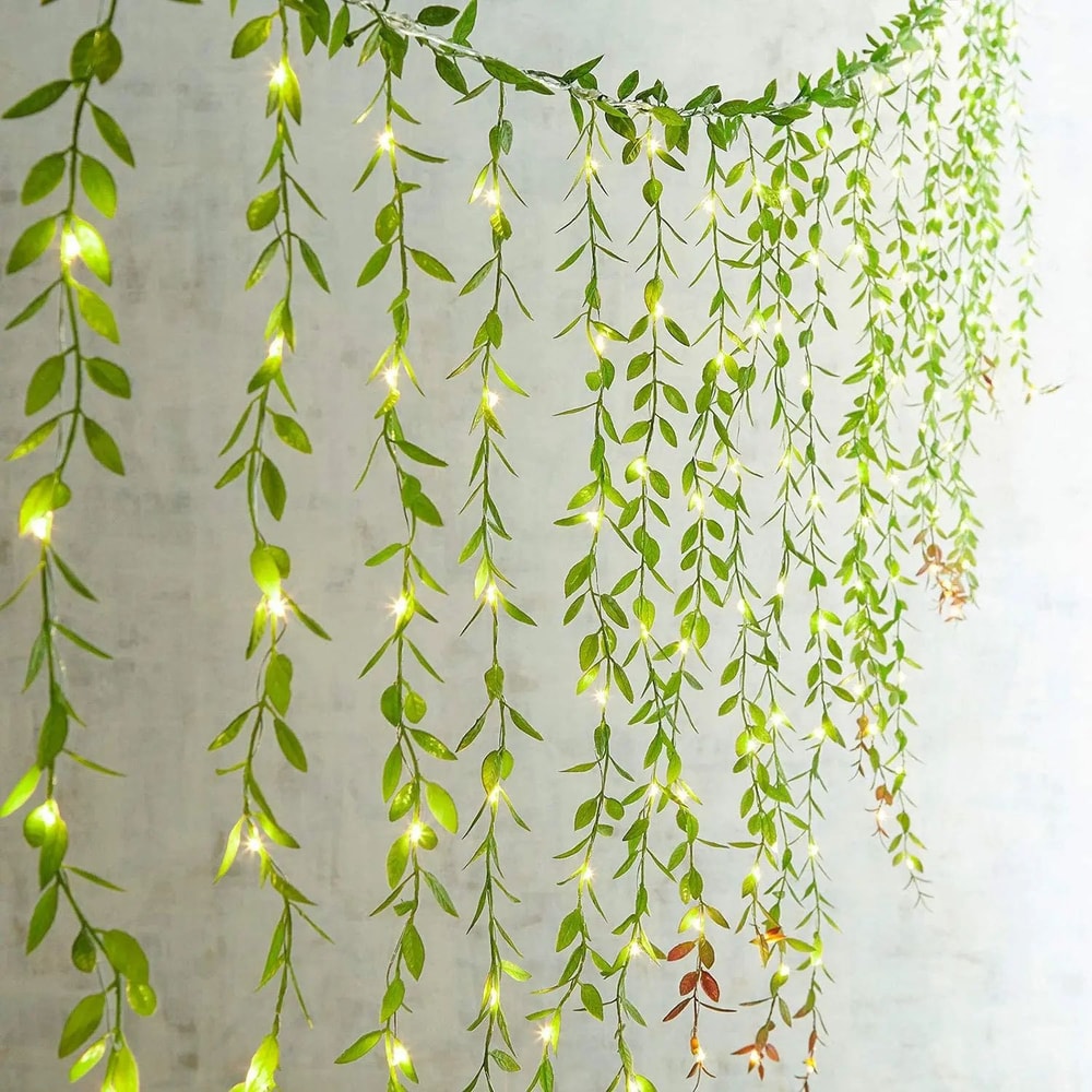 GlowVine Artificial Ivy Garland With Lights For Indoor Outdoor Wall Decor 0