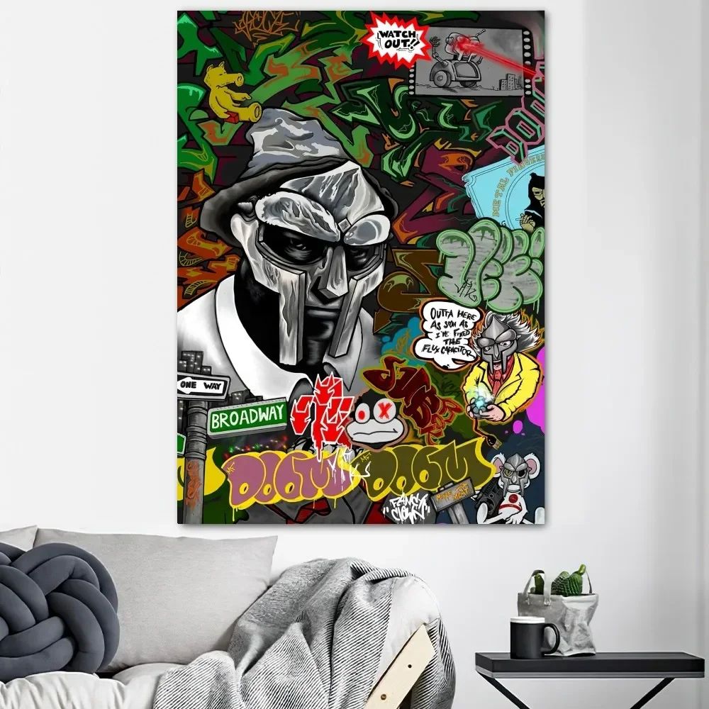 MF DOOM Canvas Poster Wall Art For Hiphop Room Decor 3