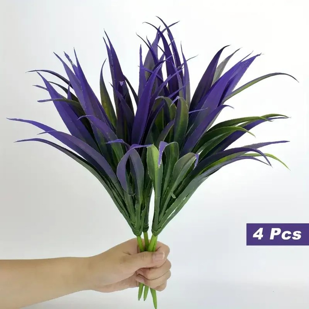 UV Resistant Outdoor Artificial Plants Faux Tall Grass Tropical Shrubs For Planters 1