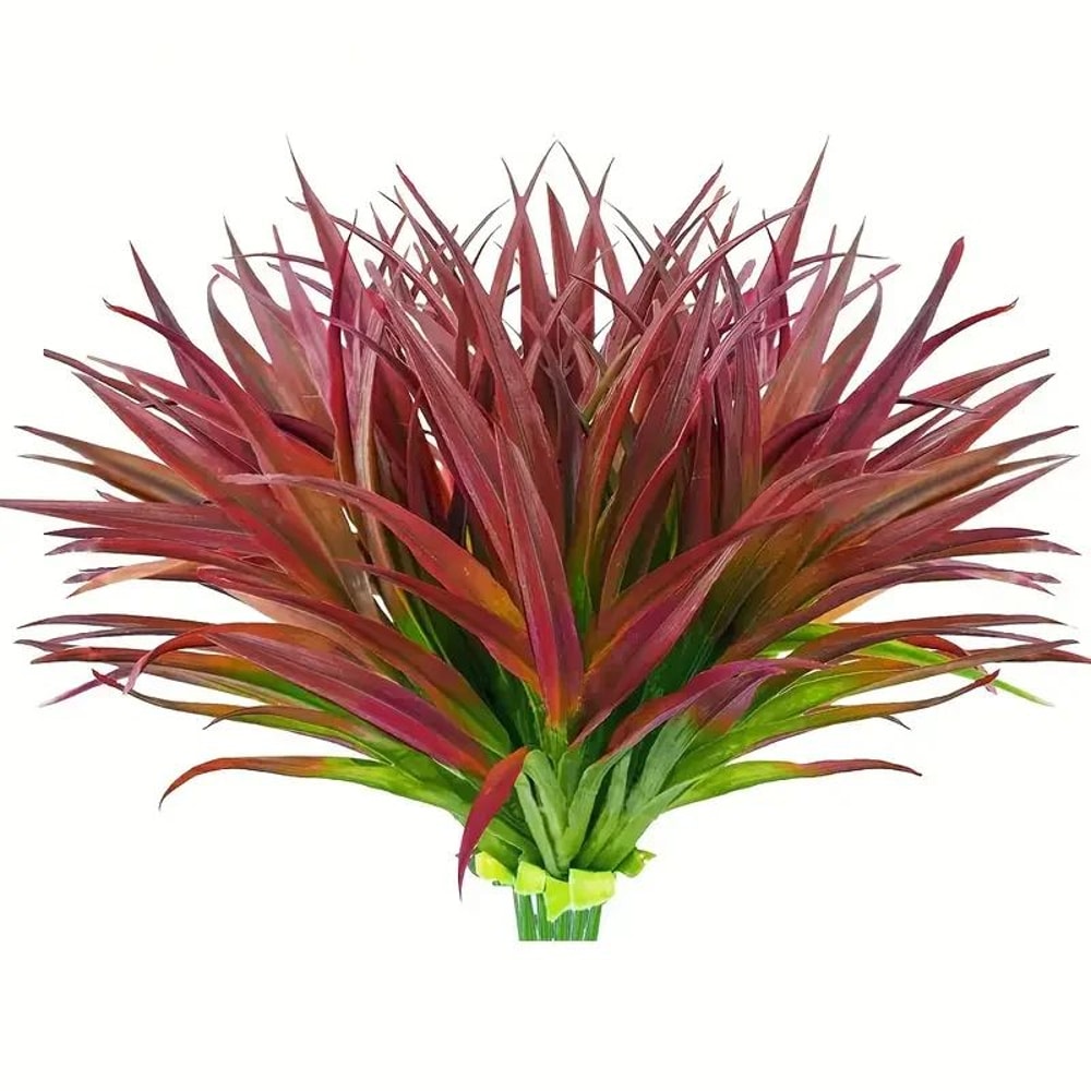 UV Resistant Outdoor Artificial Plants Faux Tall Grass Tropical Shrubs For Planters 6
