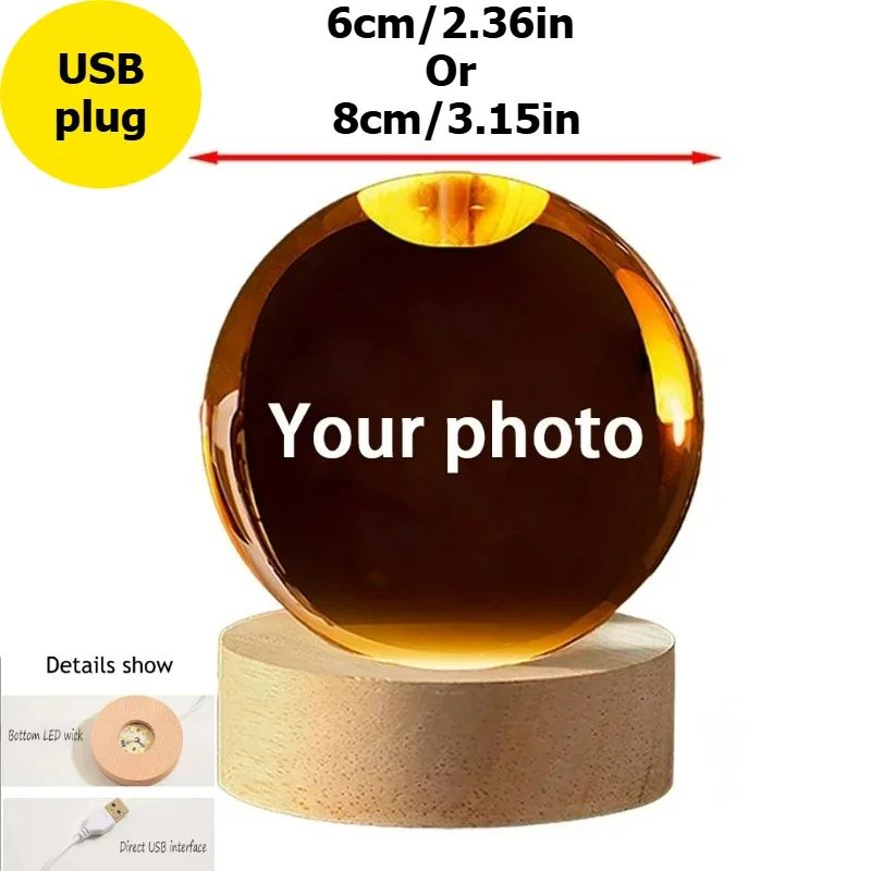 Personalized Baby Crystal Ball With Engraved Ultrasound Photo Keepsake 3