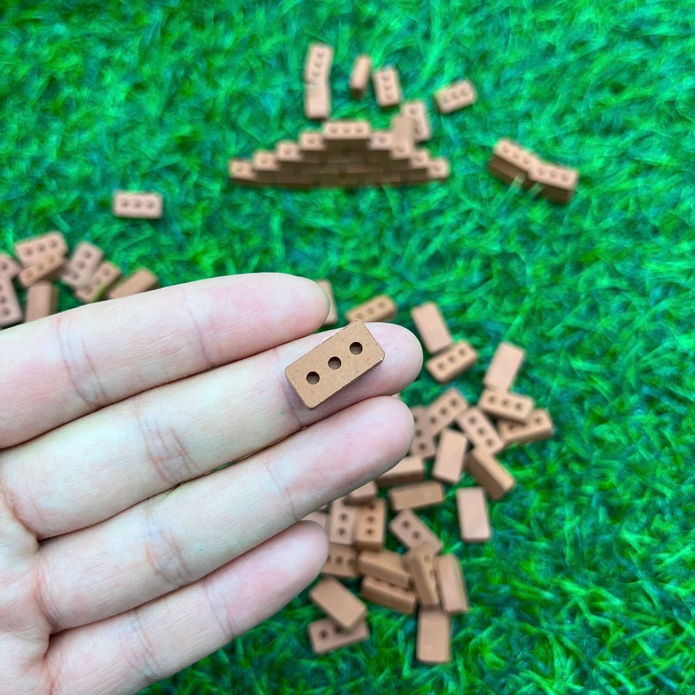 100Piece Mini Clay Bricks For Dollhouse Decor Dioramas Architecture Models 2
