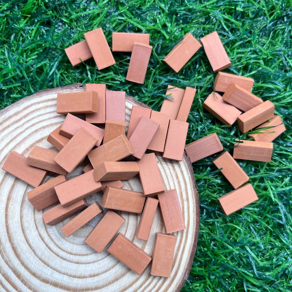 100Piece Mini Clay Bricks For Dollhouse Decor Dioramas Architecture Models 7
