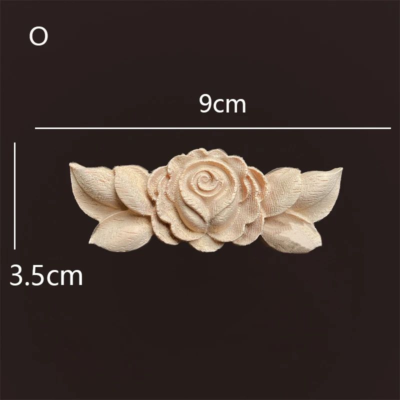 Vintage Rose Carved Wood Onlay Appliques For Furniture Decor 5