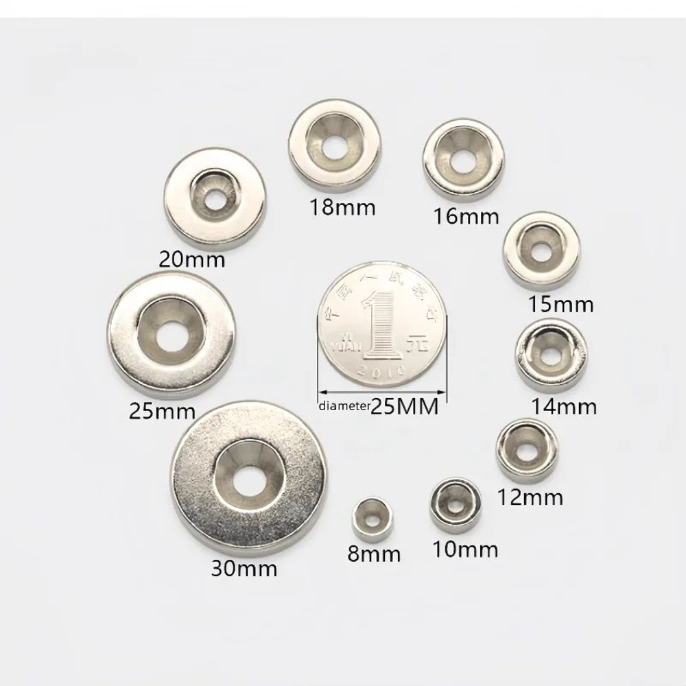 N52 Neodymium Countersunk Magnet 30mm HeavyDuty Mounting Discs 10Pack 3