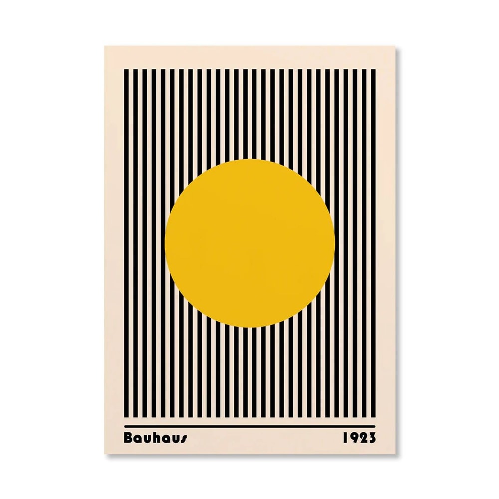 Bauhaus Wall Art Geometric Poster Print Modern Abstract Orange Sunrise Bicycle Decor 11