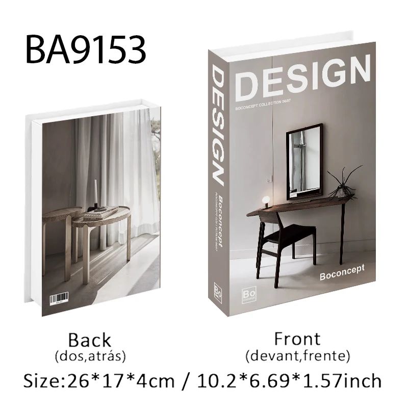 Luxury Decorative Fake Books Storage Box For Coffee Table Decor 9