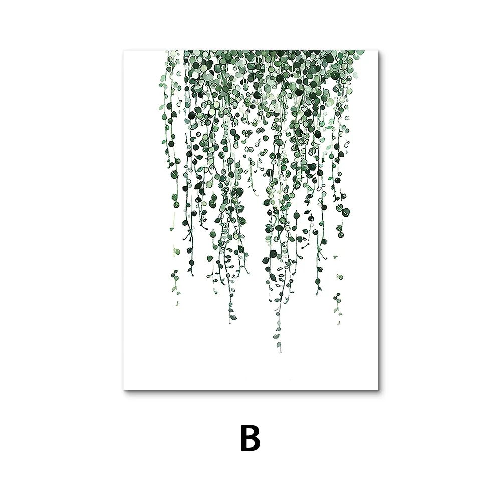 Nordic Botanical Wall Art Set Tropical Monstera Leaf Canvas Prints 7