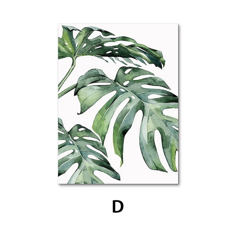 Nordic Botanical Wall Art Set Tropical Monstera Leaf Canvas Prints 9