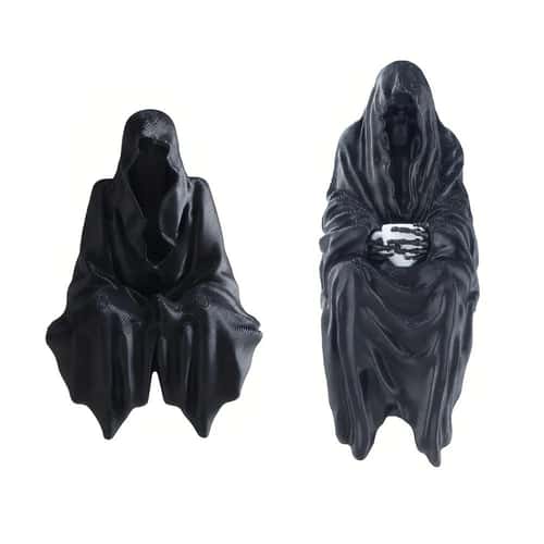 Mystic Veil Hooded Cloaked Statue for Gothic Home Decor