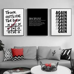 discipline definition motivational wall art canvas print for home office decor