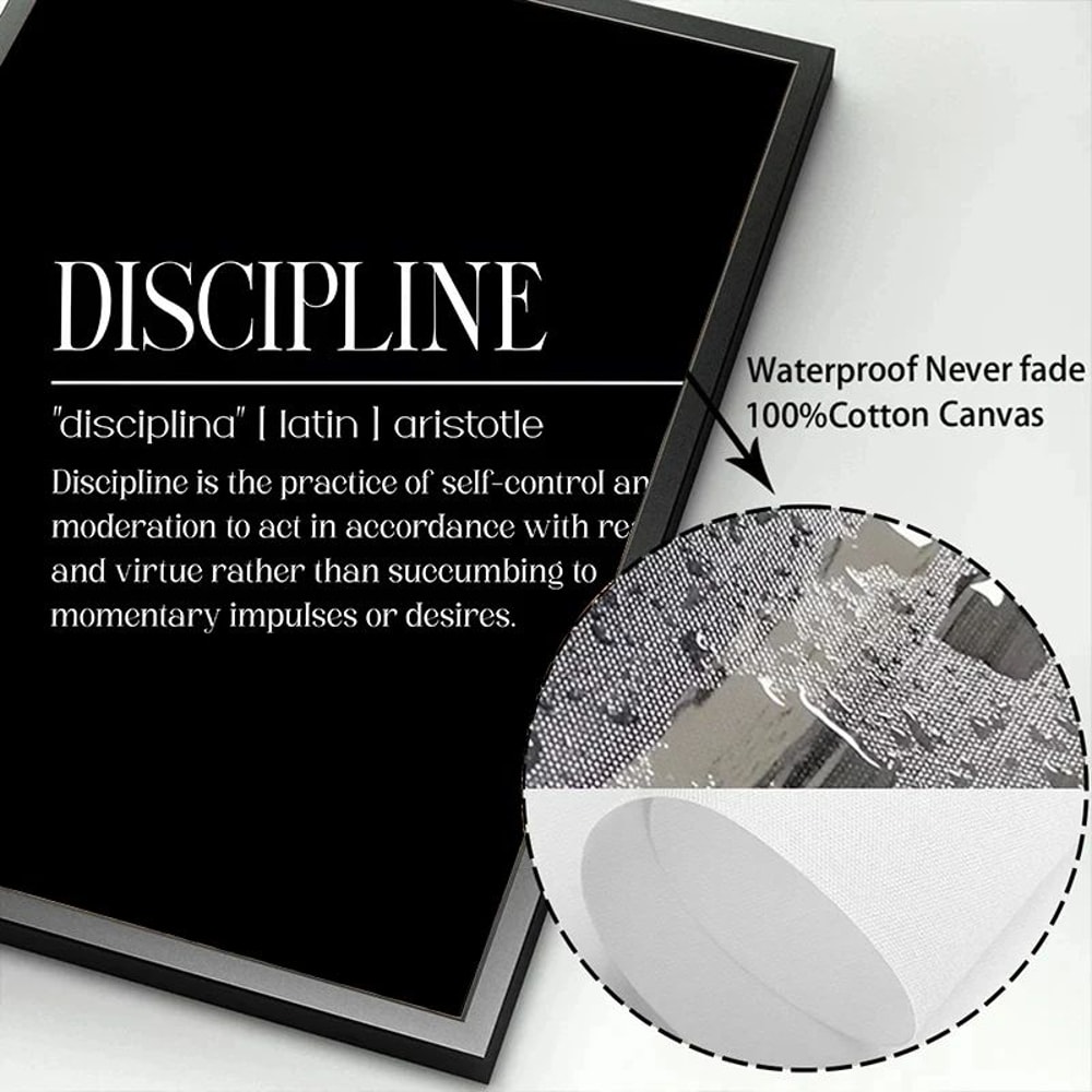 Discipline Definition Motivational Wall Art Canvas Print For Home Office Decor 4