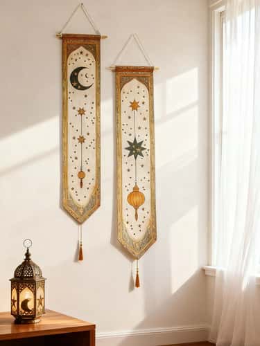 Ramadan Wall Banner Eid Mubarak Tapestry Islamic Wall Decor
