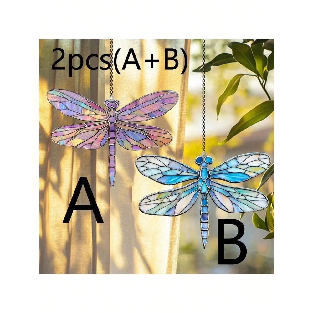 Dragonfly Suncatcher Acrylic Window Hanging Decor For Home And Garden 8