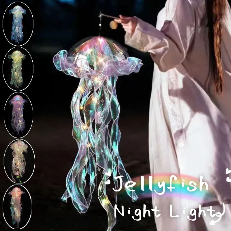 DreamGlow Jellyfish Lamp LED Night Light Hanging Pendant For Ocean Room Decor 2