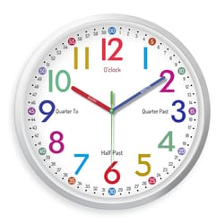 silent quartz wall clock 8 inch for kitchen, bedroom & living room