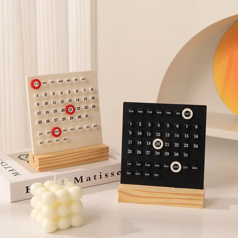 Modern Minimalist Perpetual Desk Calendar For Home Office Decor 0
