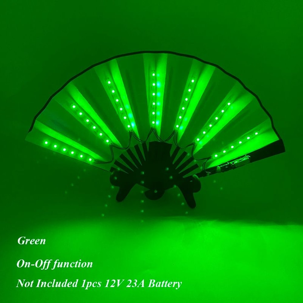 LED Rave Fan Light Up Folding Fan For Parties Festivals And Weddings 7