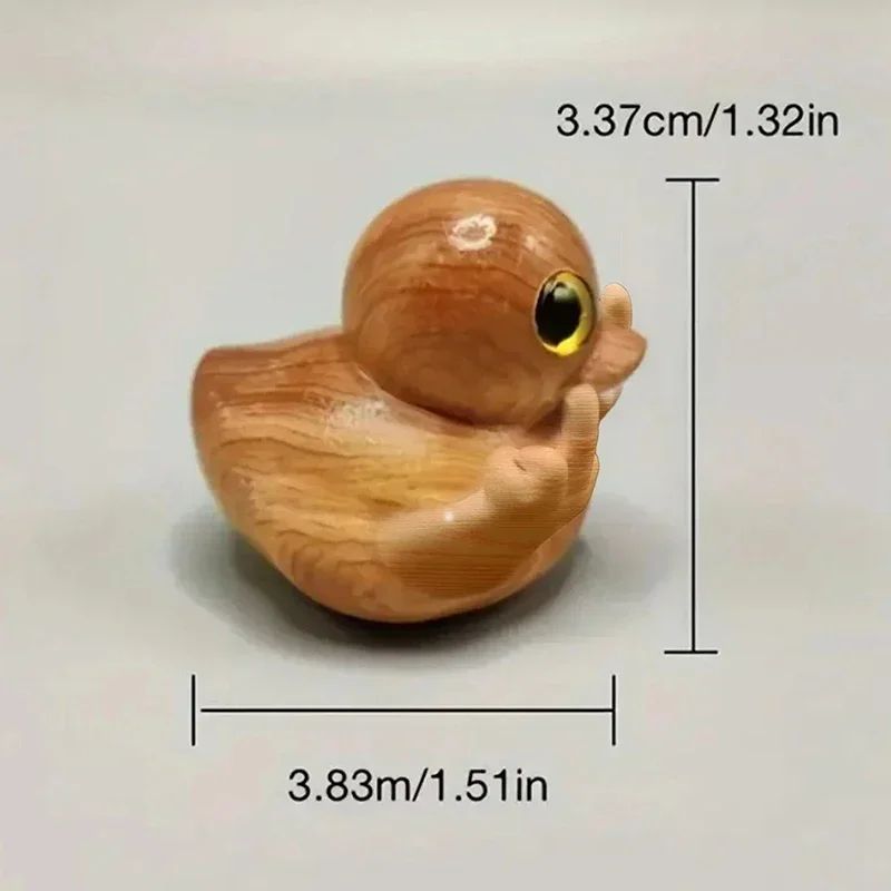 Funny Middle Finger Duck Wooden Figurine For Desk Shelf And Gift Giving 5