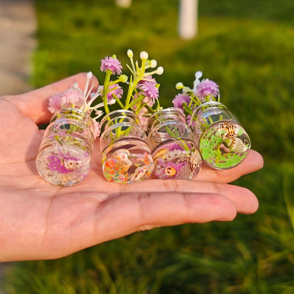 GlowintheDark Flower Vase Dashboard Ornament Aesthetic Artificial Flower Decor 3