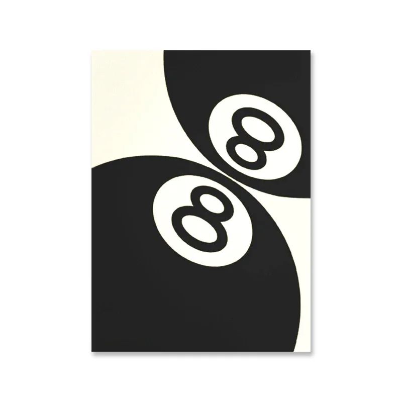 Monochrome 8 Ball Wall Art Canvas Print For Stylish Billiards Wall Decor 8