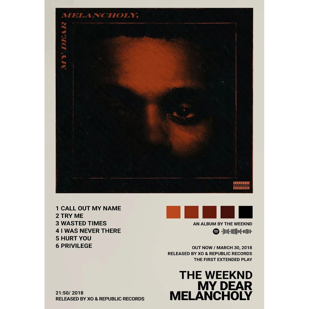 The Weeknd Album Canvas Wall Art Hip Hop Music Poster For Modern Home Decor 7