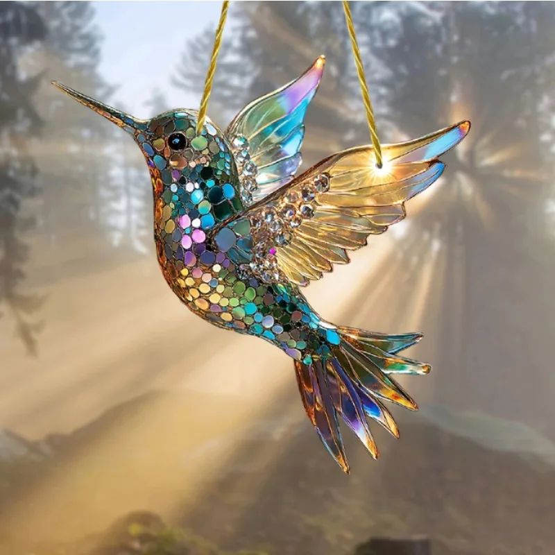 Colorful Hummingbird Suncatcher Acrylic Window Hanging Decor 4