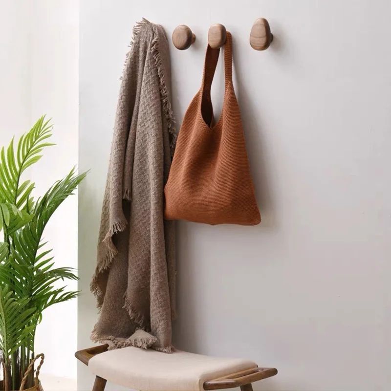 Minimalist Wooden Wall Hooks For Entryway Keys Coats And Towels 1