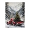 Vintage Red Truck Christmas Canvas Wall Art For Cozy Farmhouse Winter Decor 7