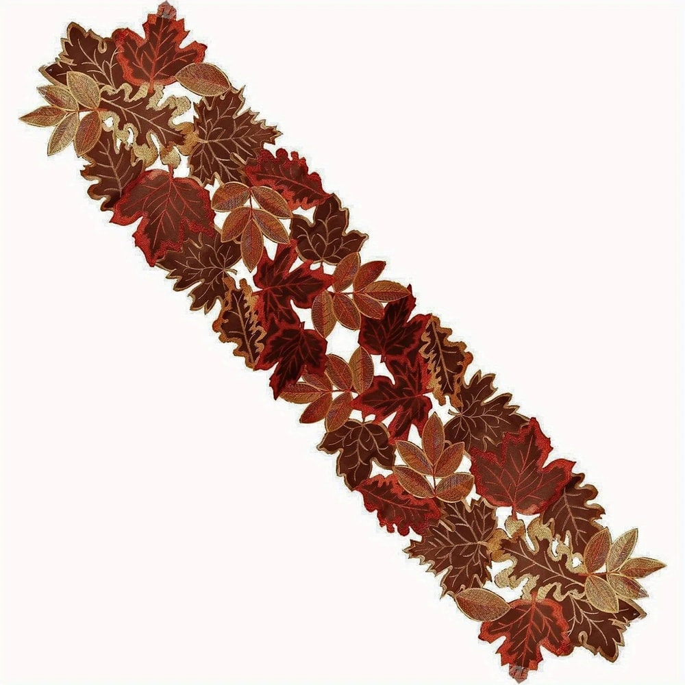 Autumn Maple Leaf Table Runner Rustic Farmhouse Thanksgiving Table Decor 8