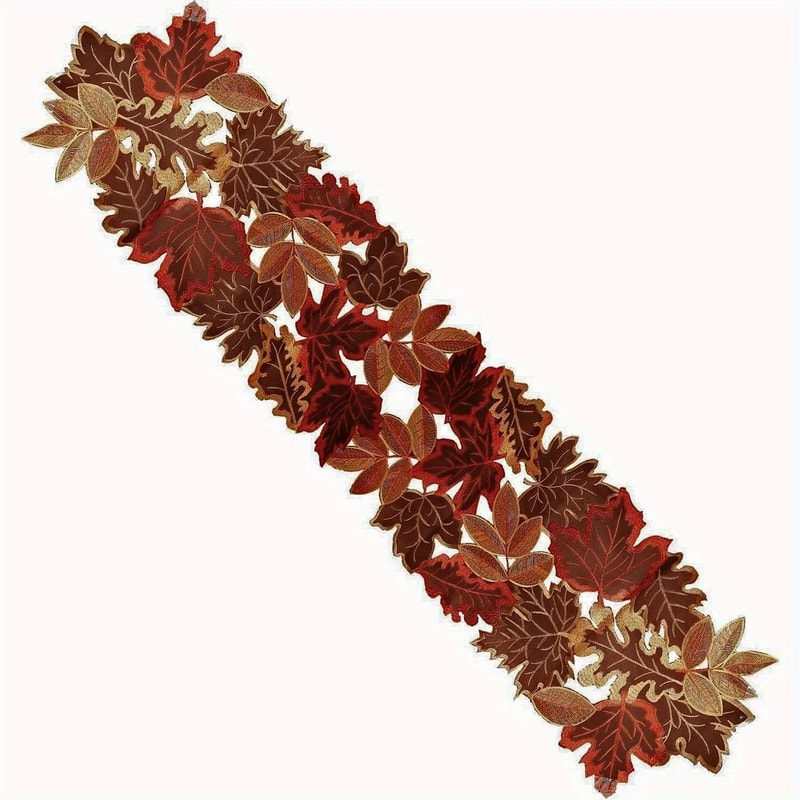 Autumn Maple Leaf Table Runner Rustic Farmhouse Thanksgiving Table Decor 8