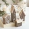 Rustic Wooden Christmas House Ornament Mini Log Cabin Ornament For Tree Holiday Decor 0